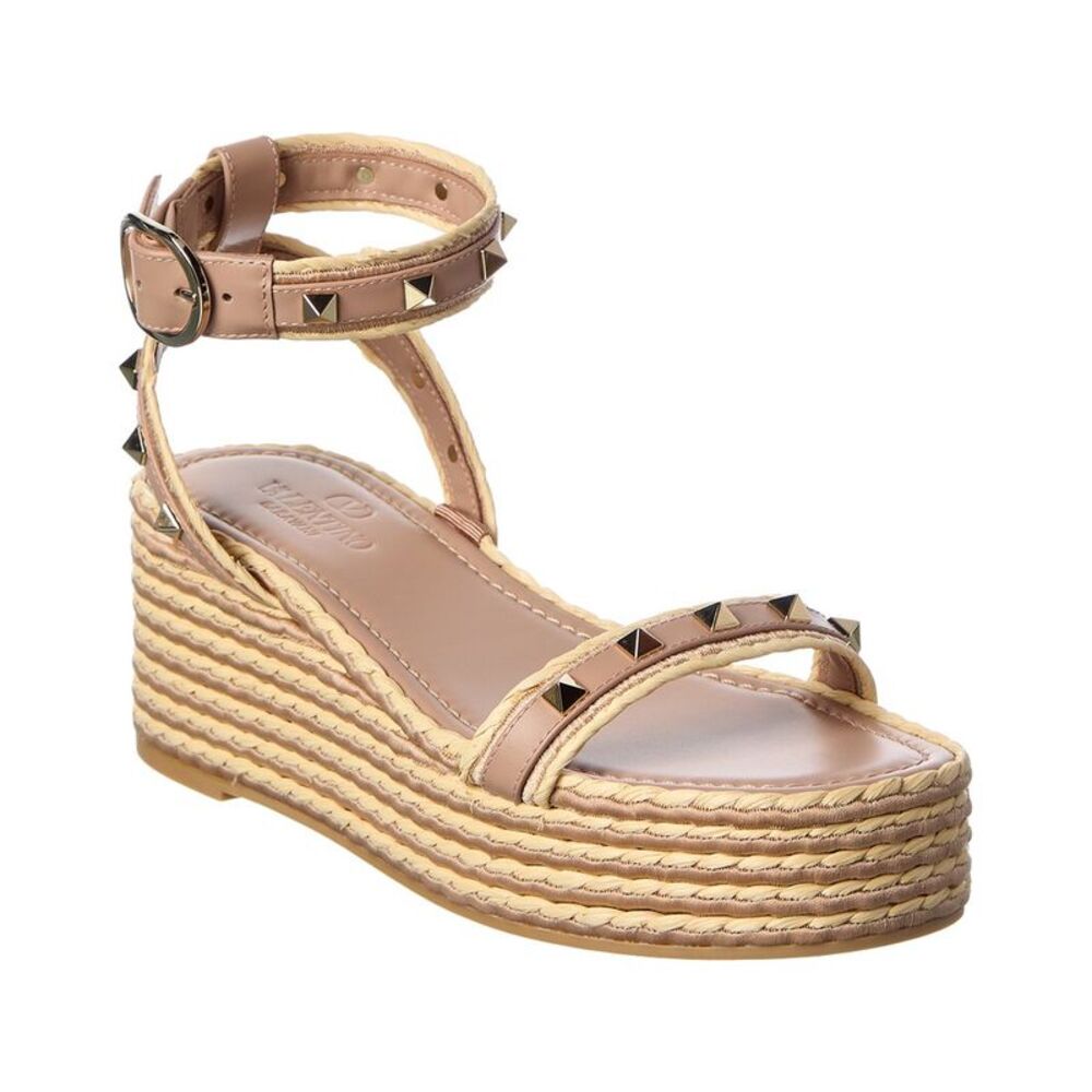 Valentino Rockstud 45 Leather Sandal, Pink